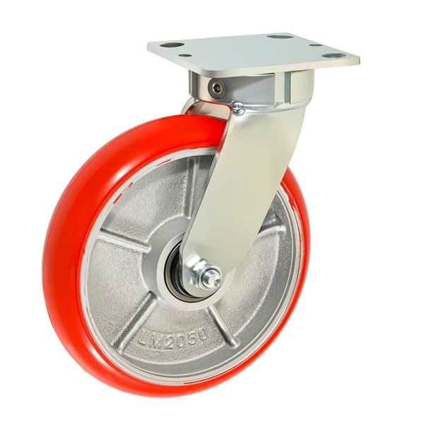 125 Mm 5 Iron Core Polyurethane Shore 95a Galvanized 5.5 Mm Bracket Without Spring  Conveyor Support Trolleys
