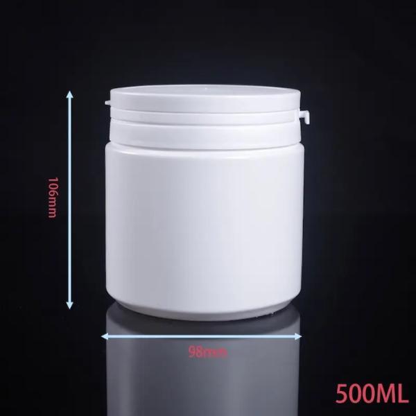 Воздухонепроницаемое современное белое круглое сухое молоко бутылки 500ML хранения раздражает пластмасовые контейнеры HDPE с разрывом с крышки