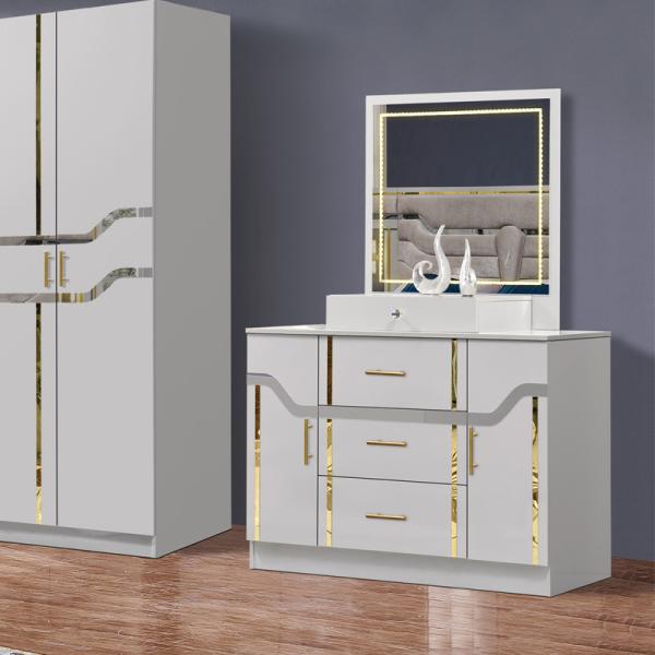 Cheap Wholesale Simple Wood Frame King Size Double Bed Home Apartment Wooden Modern Luxury Turkish Full Bedroom Furniture Set