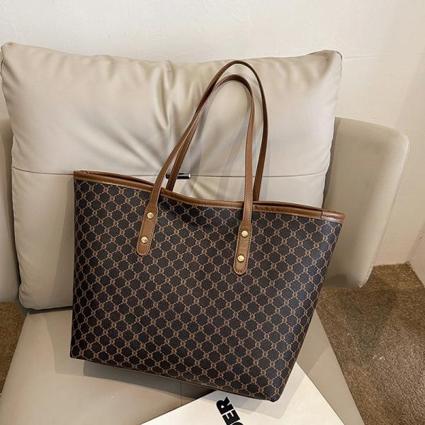 Large Capacity Fashion Printed PU Handbag with Three Handles Crossbody Bag