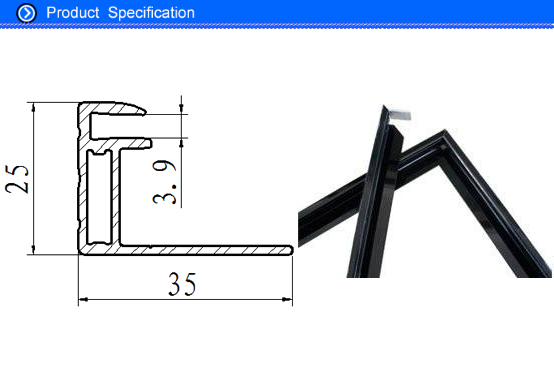 Black PVDF Coating Aluminium Solar Panel Frame For 200 Watt Solar Panel Mounting Frames