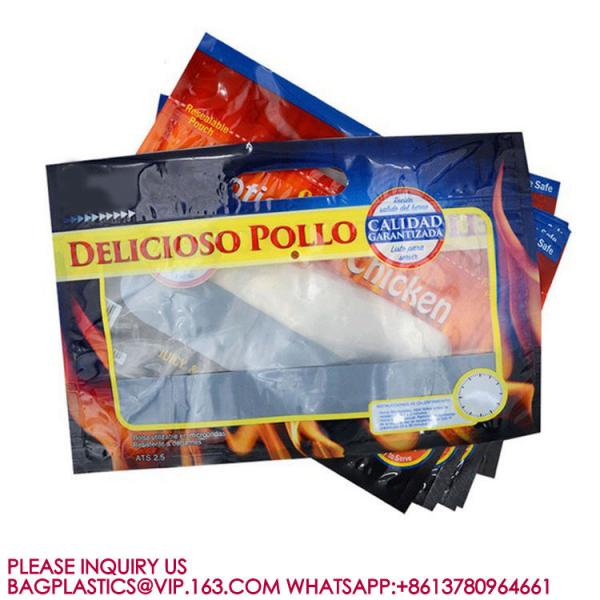 Microwave Hot Chicken Bags Stand Up Pouch Rotisserie Anti-Fog Roasted Roast Chicken Bag