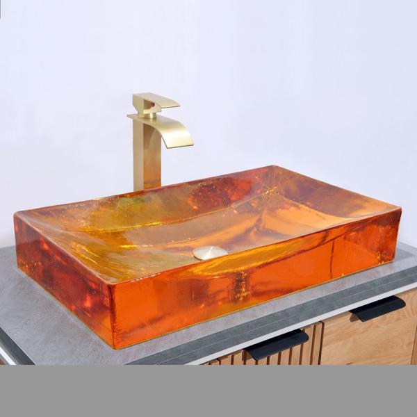 Modern Glass Sink Bowl With CUPC Certificate 1 Hole 5 Year Warranty