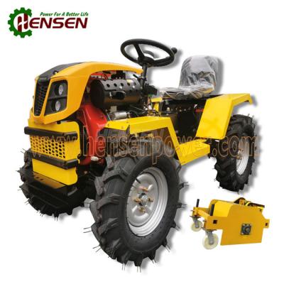 Trator a tempo inteiro 4WD mini-trator diesel com triturador de ervas daninhas
