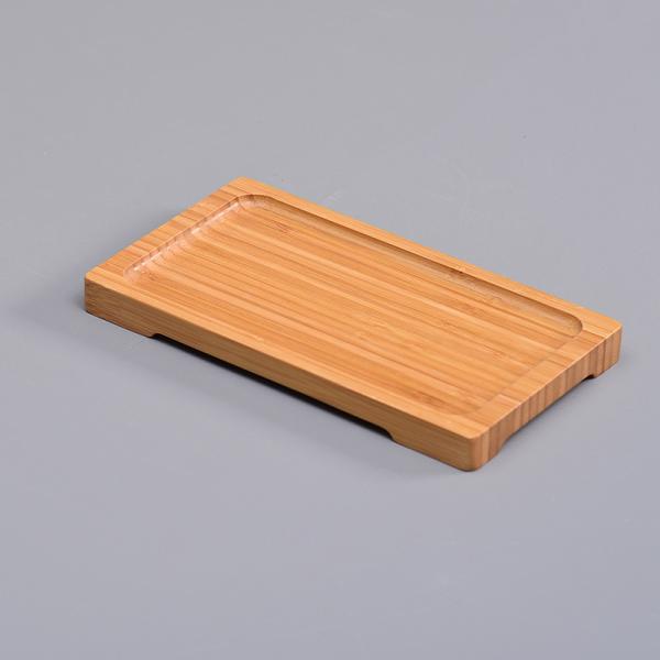 Customized Natural Solid Wood Bamboo Food Cutlery Tray in Different Sizes and Shapes