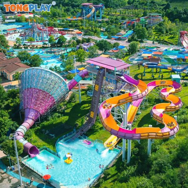 Customizable Commercial Water Slide for Outdoor Entertainment with High Speed and Eco-friendly Fiberglass Construction