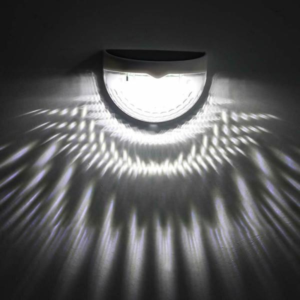 Good Price Waterproof LED Solar Wall Light 6 LEDs 6000k Light Sensor Outdoor Garden Lamp White