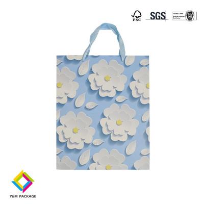 Saco de papel personalizado de Logo Eco Friendly Folding Coated do tamanho com punho