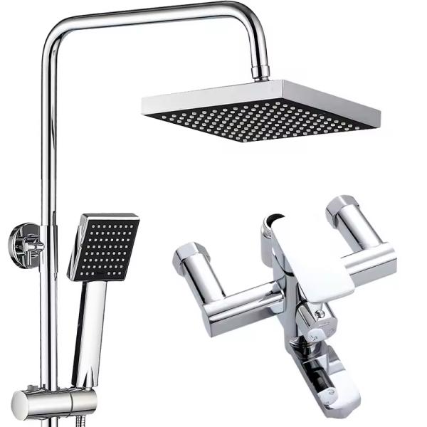 2024 Product Modern Bathroom Wash Stainless Steel Faucet Mixer Taps Chrome Bath Shower Set