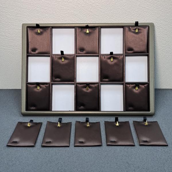 Ring Earring Pendant Necklace Jewelry Trays Displays PU Wooden Jewelry Exhibition Display