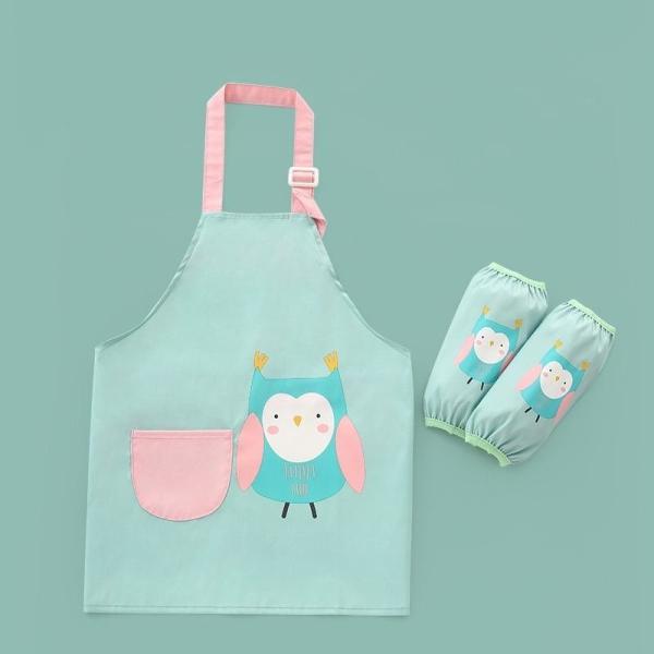 Uniform Bulk Cute WaterProof PU Nursing Children Kids Painting Apron With Sleeves