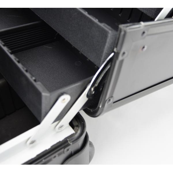 Черный небольшой свертывая размер 360 * 250 * 360mm случая вагонетки макияжа/алюминиевая Pro коробка макияжа