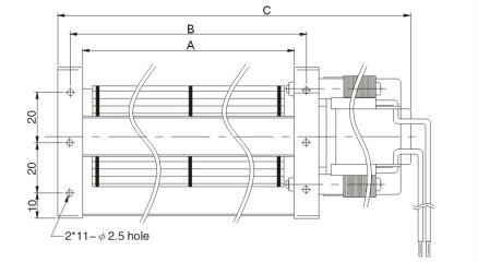 40mm AC Fan 110V / 220V for Electric Fireplace , Industrial Electric Cross Flow Fan