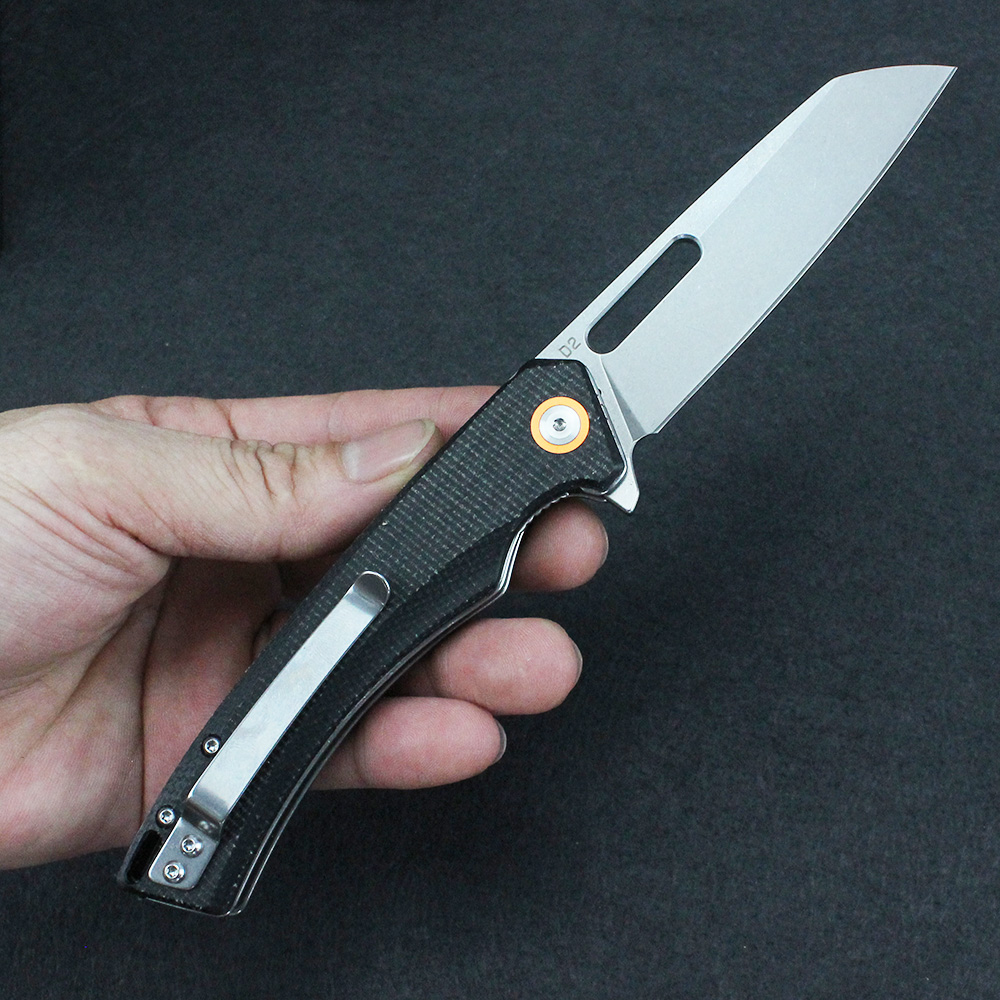 GT957 Outdoor Folding Knife Linen Handle Multifunctional Pocket Knife