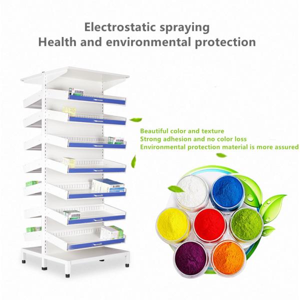 Steel Pharmacy Medicine Display Racks Single Sided Pull Out