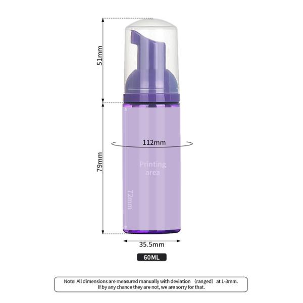 Ясный черный насос пены 2 Oz разливает диаметр по бутылкам высоты 35.5mm 130mm