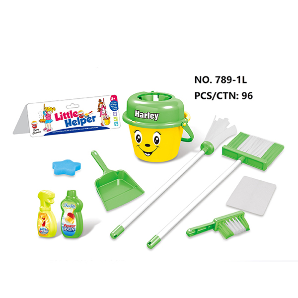 Cleaning Kit Trolley W / Working Vacuum Children's Play Toys Pretend Play Mop Broom