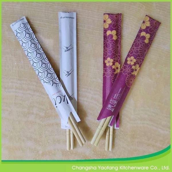 Round Disposable Individually Wrapped Chopsticks 23cm Bamboo Natural Color