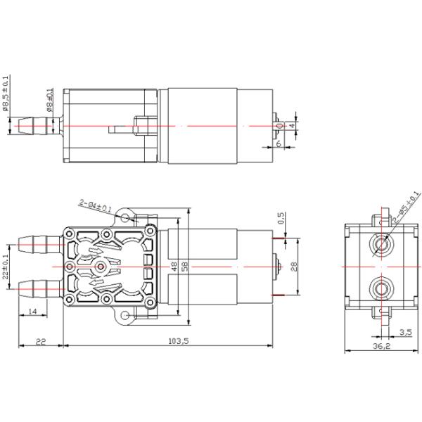High Pressure DC Electric Diaphragm Pump Food Grade Material For Drinking Water Machine