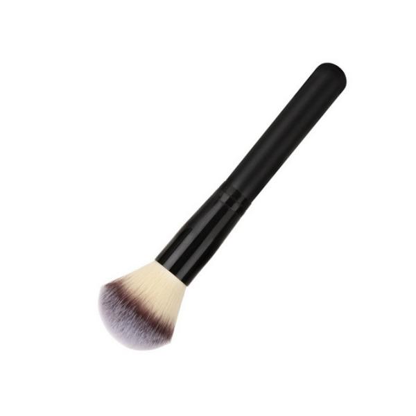 Popular Black  Handle Makeup Powder Brush With Aluminium Ferrule