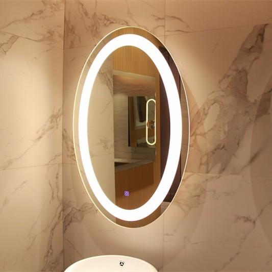 High Output SMD LEDs Custom Decorative Lighted Fogless LED Mirror for Hotel Bathrooms