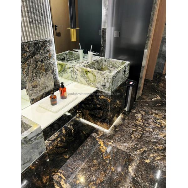 Chinese Granite Luxury Kitchen Countertop with Polished Black Gold Stone