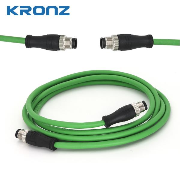 IP67 Industrial Circular M12 Connectors For Harsh Environments Brass Contact Nut Material