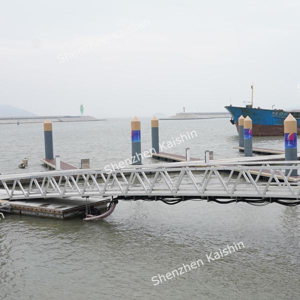 Marine Aluminum Gangway with 1.1m Height Handrails and WPC Decking for Floating Dock Pontoon Access