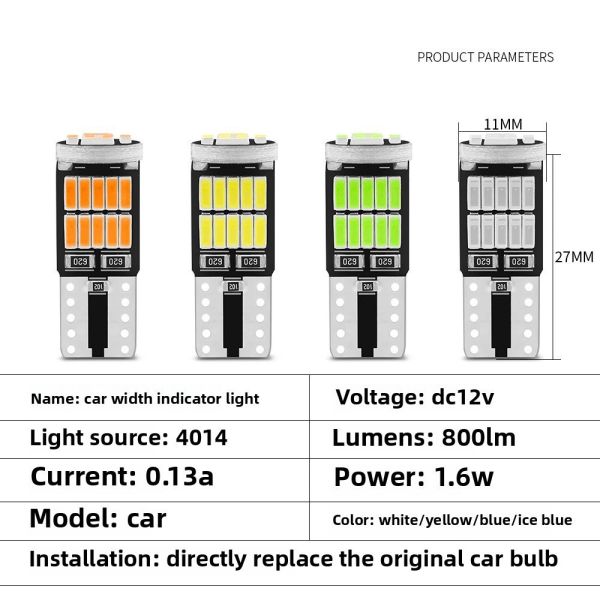 T10 Car LED License Plate Lights 650 Lumens Universal 12V COB Position Lighting