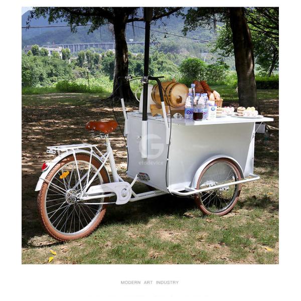250*124*135cm Cannery Application Coffee Food Tricycle Cart with Cargo and Capacity