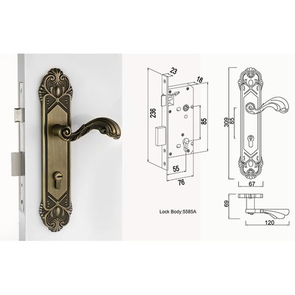 Жилой Mortise Lockset / Mortise Style Lock Spray Аллювия Золото
