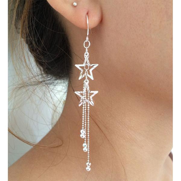 990 стерлинговых серебряных серег падения Tassel 0.19oz серег 7.1cm ювелирных изделий длинных