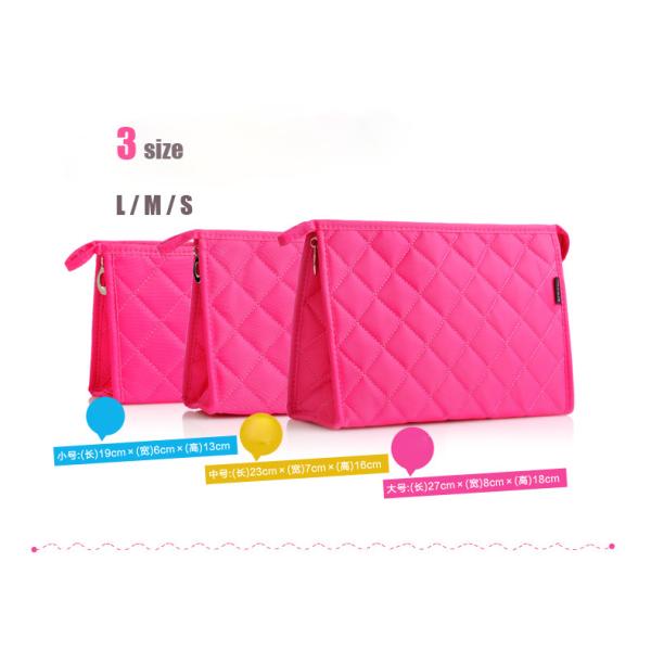 Portable Polyester Lovely Travel Cosmetic Bags Colorful Water Resistant