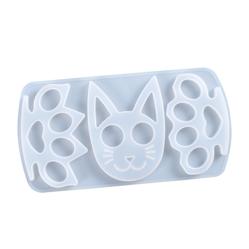 DIY Crystal Dropping Glue Mold Keychain Fist Buckle Cat Face Silicone Mold Finger Tiger Silicone Mold Wholesale