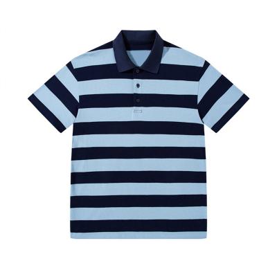 Camisa 100% listrada horizontal multicolorido de Polo Shirt Short Sleeve Unisex do algodão do verão