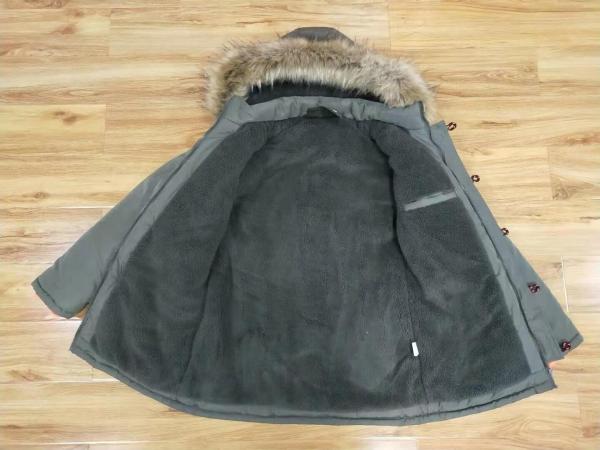 Grey Mens Longline Padded Coat Fur Hood  Longline Mens Puffer Coat