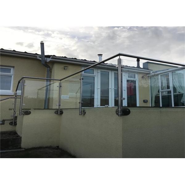 Round Post Stainless Steel Glass Railing For Real Estate Development Companies