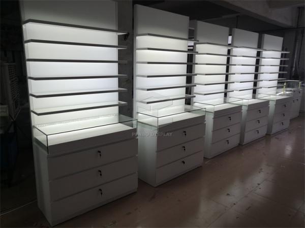 T4 LED Optical Shop Counter Design Showroom Furniture With Spotnight