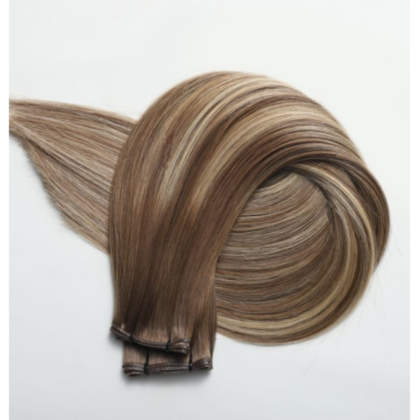 New Design Remy European Blonde Hair Hand Tied Wefts Double Drawn Cuticle Aligned Genius Weft Hair Extensions for Salon