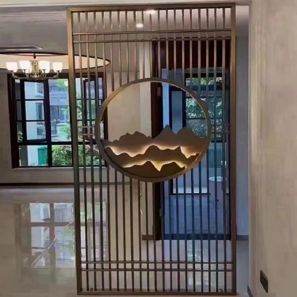 Stainless steel 3D wall decoration panel room divider with light