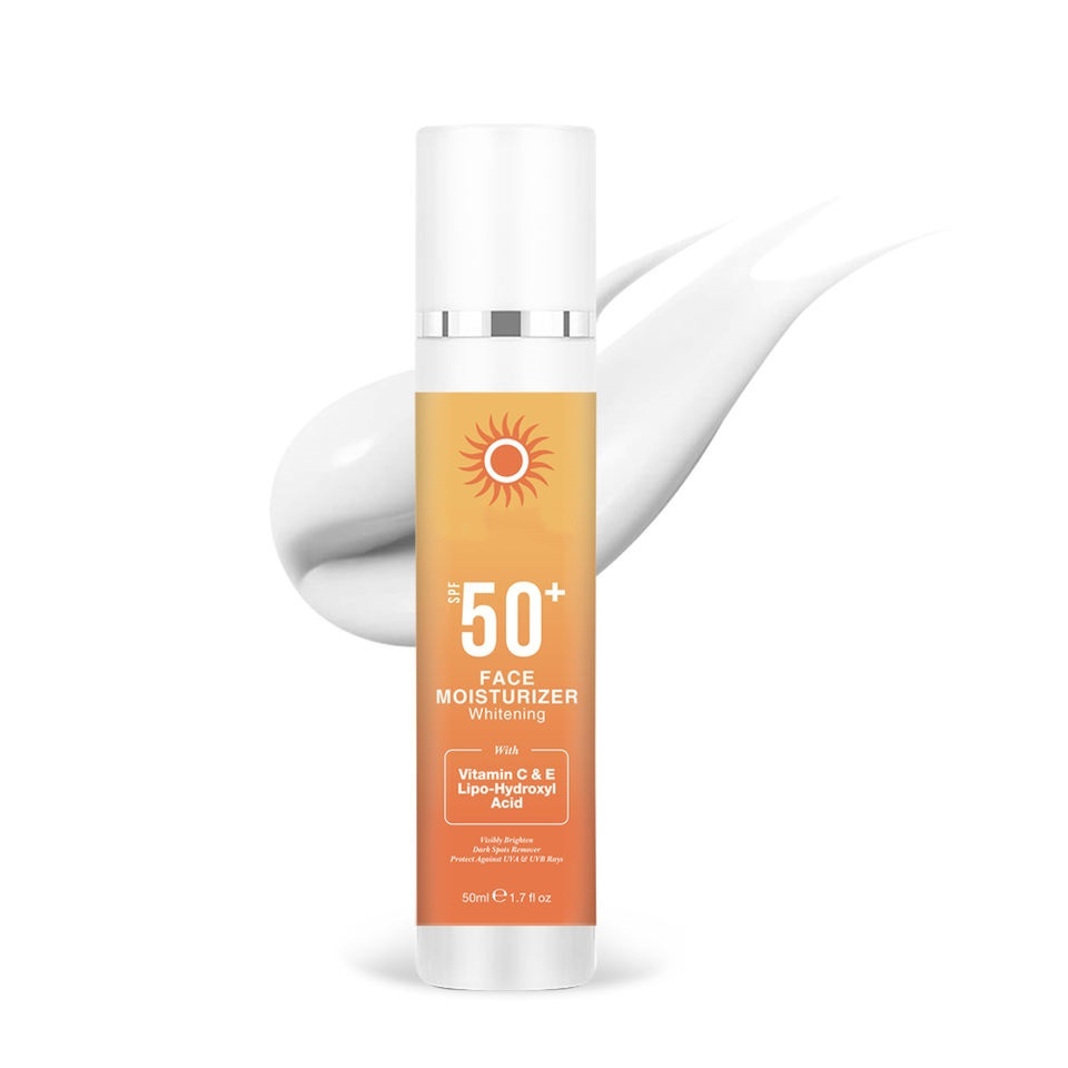 OEM ODM own brand skin whitening facial moisturizing cream Spf 50 dark skin facial whitening cream sunscreen face cream