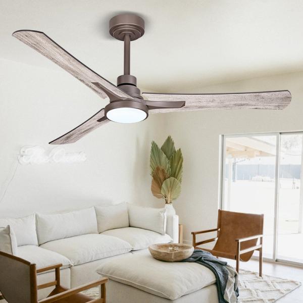 Ventilateur de plafond réglable sur mesure, ventilateur de plafond à 3 lames réversibles avec lumière et télécommande