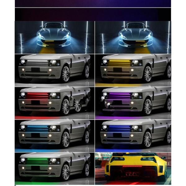 Universal ABS Car Interior LED Luces a prueba de agua 56CM Car Flash Strobe Light Light Knight Rider Escáner luz
