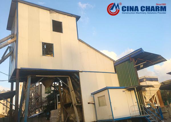 CE Approved Concrete Mixing Plant 52KW With Lift Hopper Feeding Mode