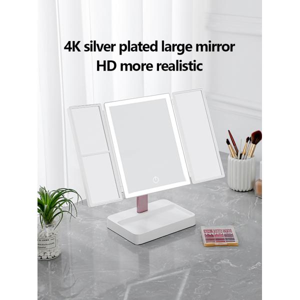 Trifold vanity Lighted Magnifying Makeup Mirror Cosmetic ABS Plastic