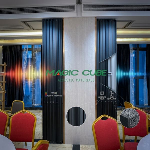 100% Polyester Fiber Acoustic Panel 600x1200mm 24mm 4000gsm Sound Absorbing Wall Board for Museum Interior Decoration