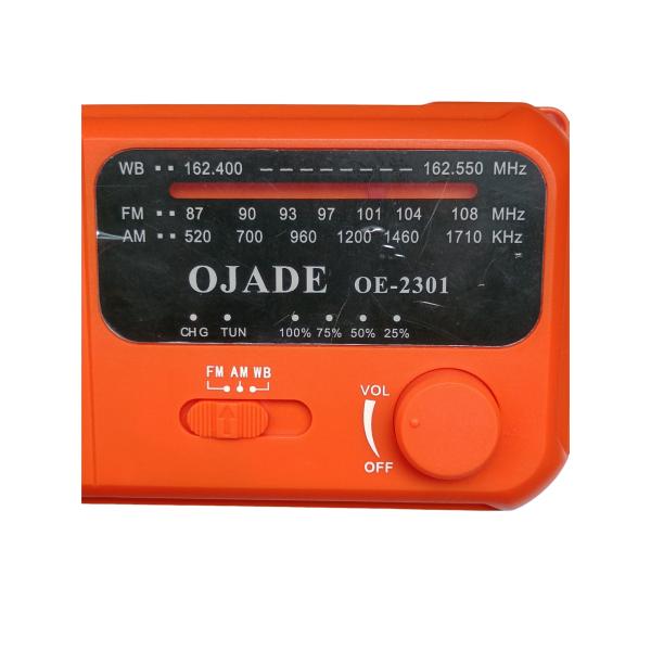 ABS SOS Alarm Emergency Солнечная ручная ручка Радио 2000 мАх Вместимость батареи