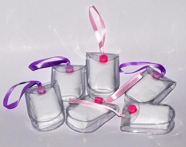 GV cosmético do malote do botão do PVC da soldadura térmica do saco ECO do arti'culo de tocador de 7P 0.2mm