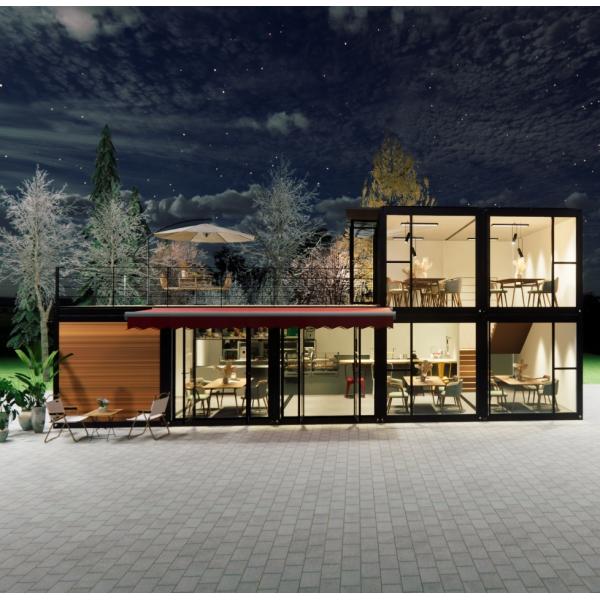 Customized Wooden 20ft Luxury Living Prefab House 4 Bedroom Expandable Container Home Sandwich Panel Office Hotel Outdoor