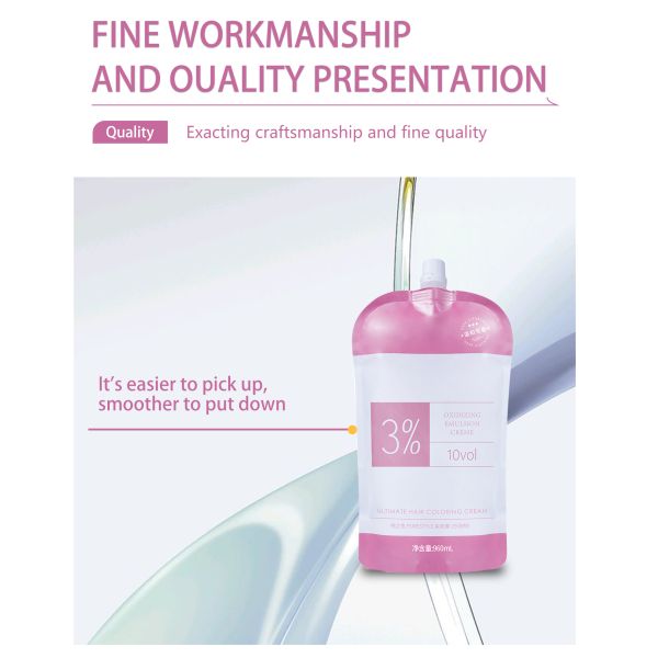 Développeur de couleur capillaire organique PureStyle 3% 6% 9% 12% Crème peroxyde OEM/ODM
